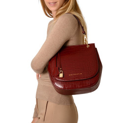 Garance ROMY, sac besace cuir grain croco