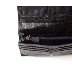 Gondole ROMY, portefeuille compagnon cuir grain croco