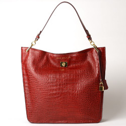 Kentucky ROMY, grand sac porté épaule bimatière cuir lisse et grain croco