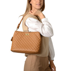 TAIKO LOSANGE, sac porté épaule bronze mat
