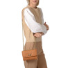 TREVISE LOSANGE, mini sac travers camel mat