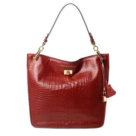 Kentucky Romy, petit sac porté épaule cuir façon croco aubergine