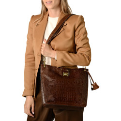 Kentucky ROMY, sac porté épaule cuir grain croco