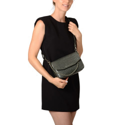 Medan RYTHME, sac façon croco noir