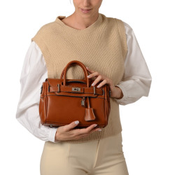 Pyla RYTHME, mini sac à main châtain