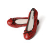 Ballerines Eliane, cuir d'agneau rouge foncé