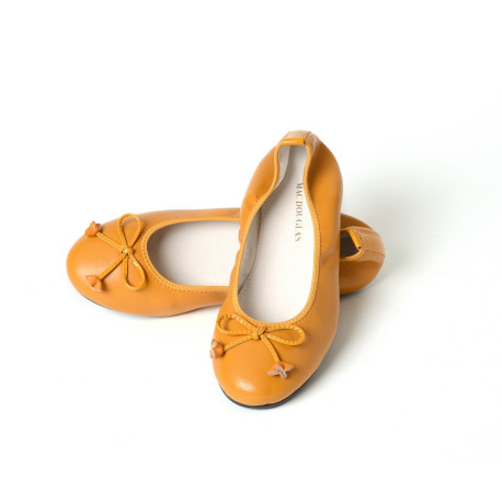 BALLERINES ELIANE, cuir d'agneau ocre