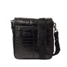 Eniso Hary, serviette cuir façon croco noir