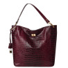 Kentucky Romy, sac porté épaule cuir façon croco aubergine