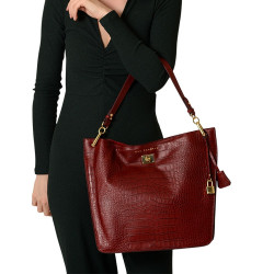 Kentucky ROMY, grand sac porté épaule cuir grain croco