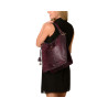 Kentucky Romy, sac porté épaule cuir façon croco aubergine