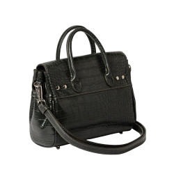 Pyla RYTHME, mini sac à main façon croco noir
