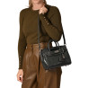 Pyla RYTHME, mini sac à main façon croco noir