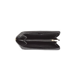 Balise MERYL, portefeuille zippé façon croco noir