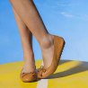 BALLERINES ELIANE, cuir d'agneau noix