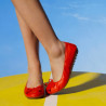 BALLERINES ELIANE, cuir d'agneau orange