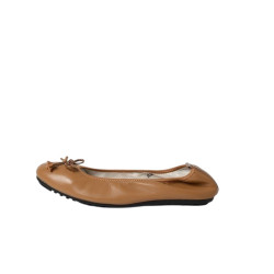 BALLERINES ELIANE, cuir d'agneau noix